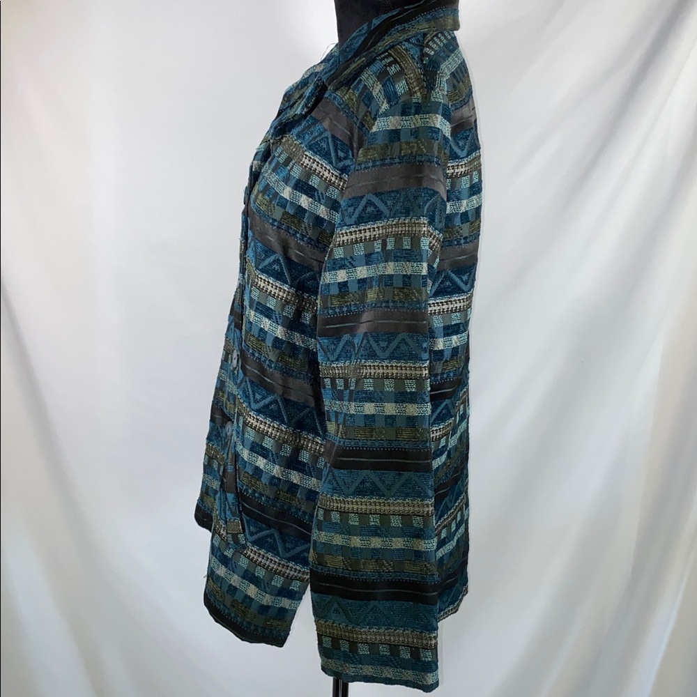 Vintage Sag Harbor Womens 14 Blazer Blue Turquoise Size - Picture 7 of 11